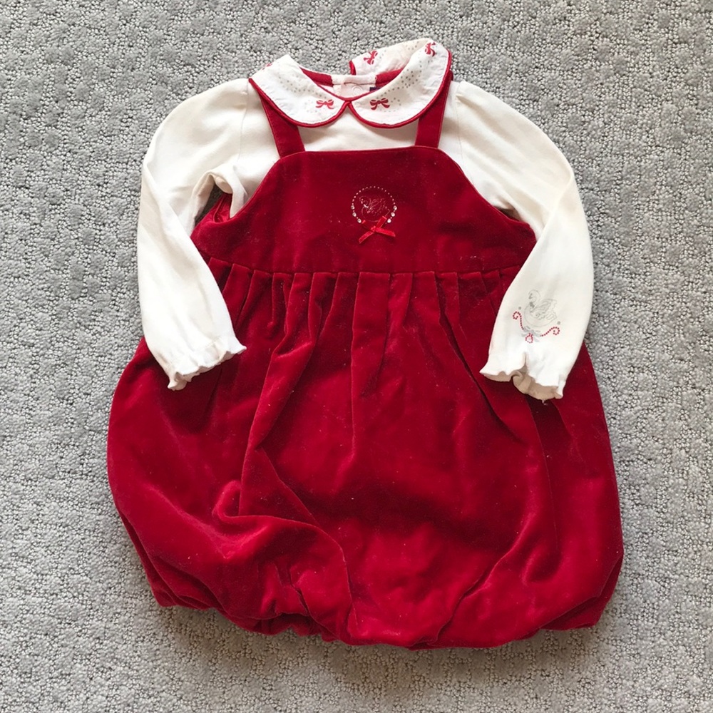 Sergent major swan red‎ velour dress
